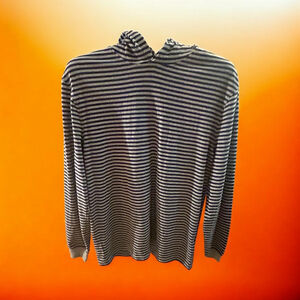 J Crew Striped Hooded Men’s Size M Shirt Blue Gray